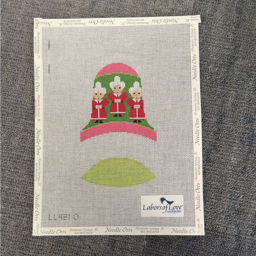 Labors of Love Needlepoint Canvas 3D Dimensional Christmas Bell